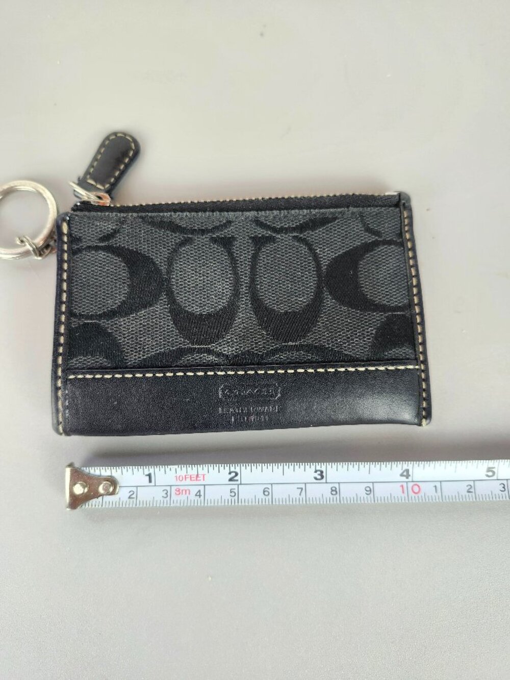 COACH Black Signature Canvas Coin Purse